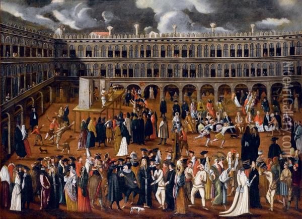 Carnevale A Piazza San Marco Oil Painting - Joseph, The Younger Heintz