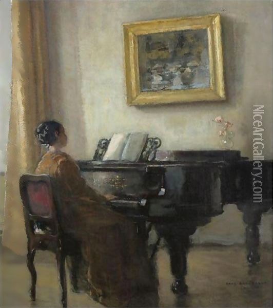 The Little Pianist Oil Painting - Hans Borchardt