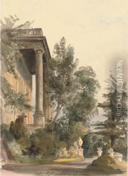 The Portico At Eydon Hall Oil Painting - Harriet Cheney