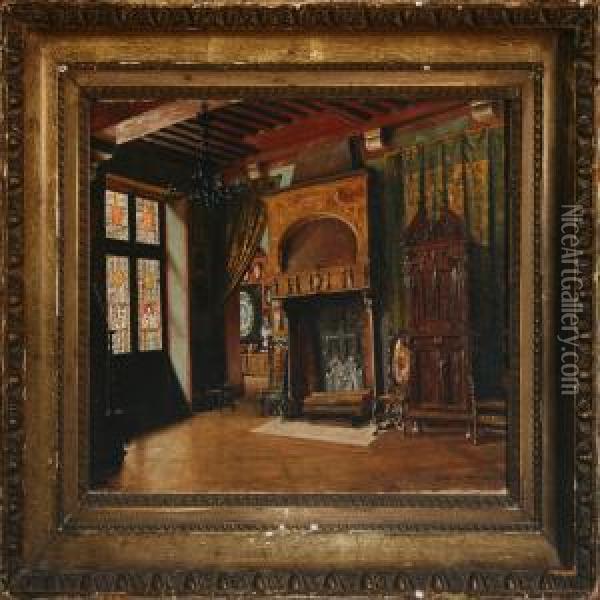 An Interior From Cluny In Paris Oil Painting - I.T. Hansen