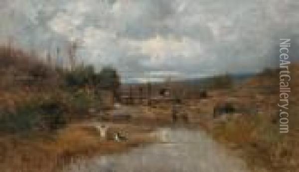 Duck Chase Oil Painting - Adolphe Appian