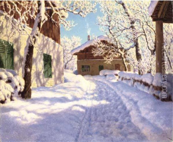 First Snow Oil Painting - Ivan Fedorovich Choultse