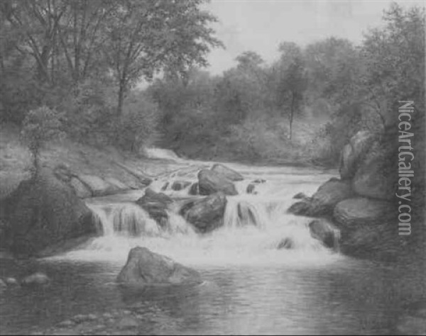 Waterfall Oil Painting - Gardner Arnold Reckard
