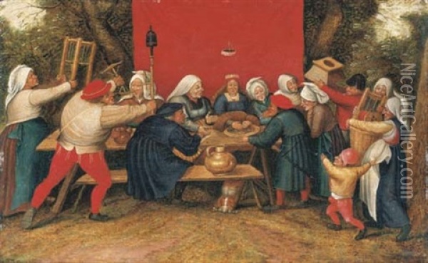 Presents Being Given To The Bride Oil Painting - Pieter Brueghel the Younger