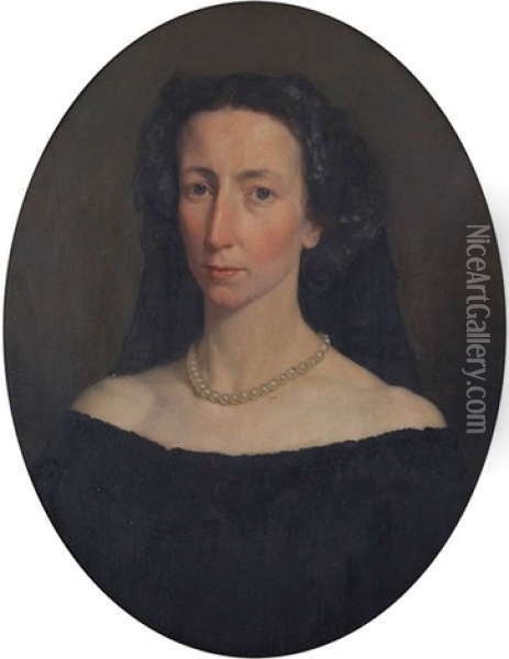 Portrait De Femme Oil Painting - Jean Louis van Kuyck