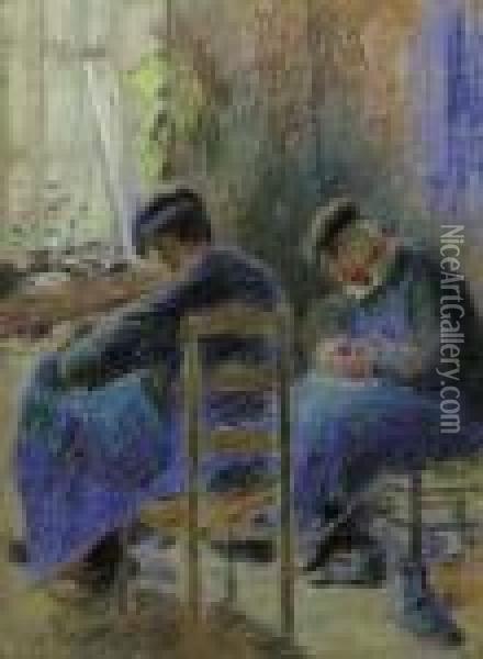 Les Cordonniers Oil Painting - Camille Pissarro