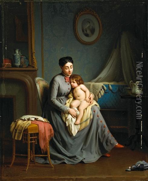 Maternal Love Oil Painting - Alexandre Legrand