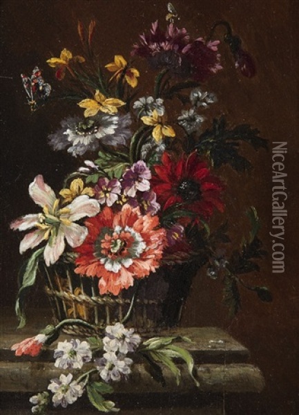 Floral Still Life Oil Painting - Abraham Brueghel