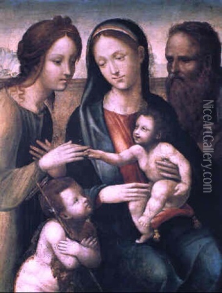 Nozze Mistiche Di Santa Caterina Oil Painting -  Sodoma (Giovanni Antonio Bazzi)