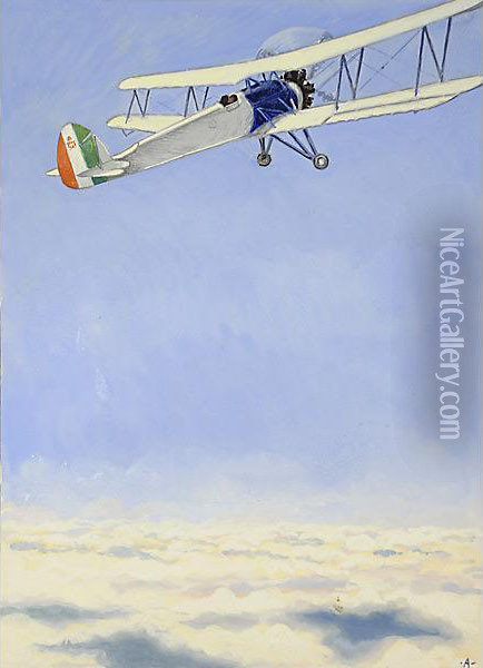 Reggia Aeronautica Sopra Le Nuvole Oil Painting - C Ambrosi