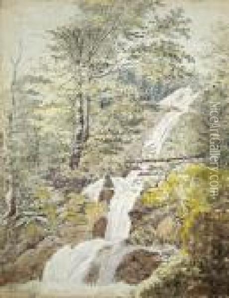 Triberger Wasserfall Im Badischen Schwarzwald Oil Painting - Hans Thoma