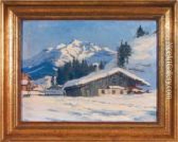 Tiroler Winterlandschaft Oil Painting - Karl Ludwig Prinz