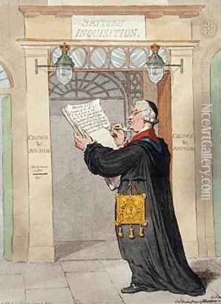 The Chancellor of the Inquisition marking the Incorrigibles 2 Oil Painting - James Gillray