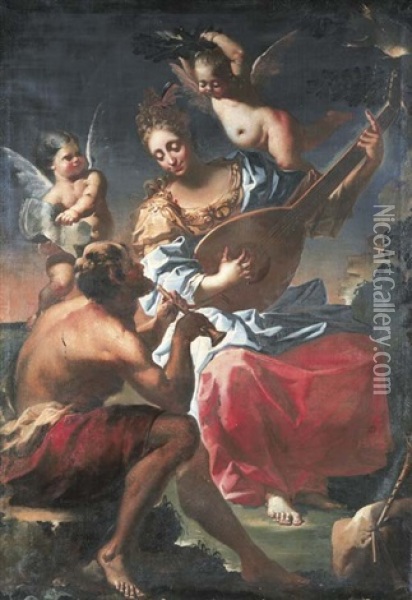 An Allegory Of Music Oil Painting - Francesco Conti