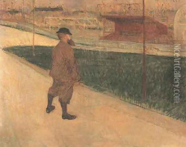 Tristan Bernard at the Buffalo Station Oil Painting - Henri De Toulouse-Lautrec