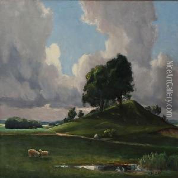 Arnakke Bakke Ved Areso Oil Painting - Hans Hilsoe