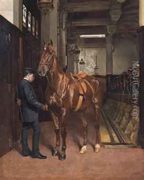 The Riding School Oil Painting - Emile Meyer