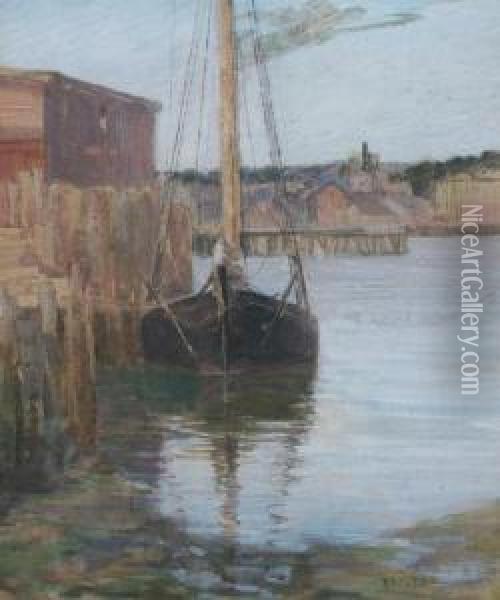 Gloucester Wharf Oil Painting - Bertha Eversfield Perrie