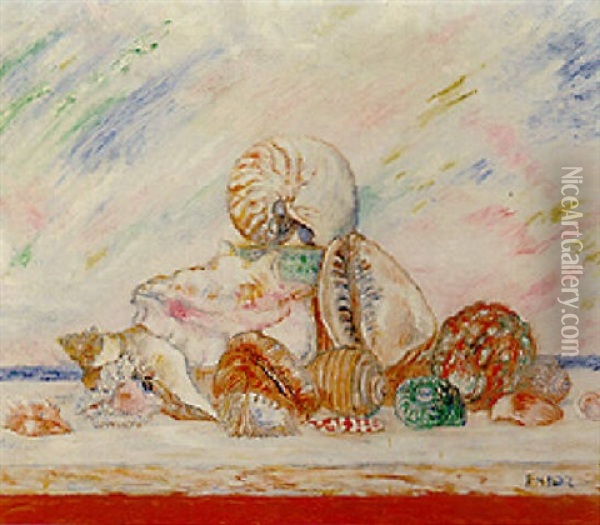 Coquillages Oil Painting - James Ensor