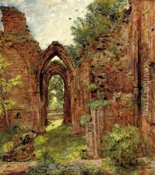 Ruins Of St. John's, Chester Oil Painting - William Huggins