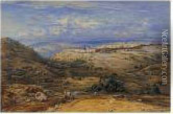 Jerusalem From The Mount Of Olives Oil Painting - Eduard Hildebrandt