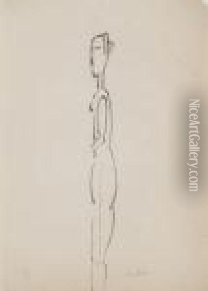 Cariatide Di Profilo Oil Painting - Amedeo Modigliani