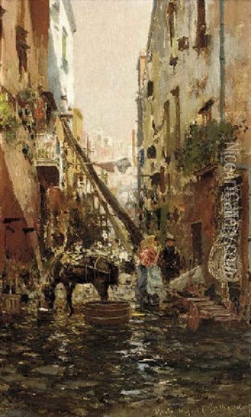 Il Vicolo Oil Painting - Carlo Brancaccio