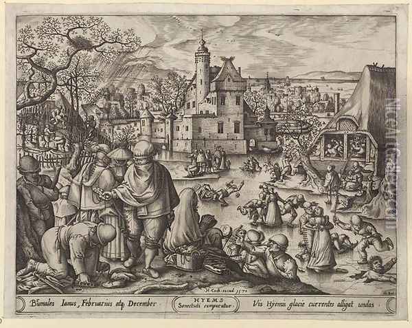 Winter 1570 Oil Painting - Pieter van der Heyden