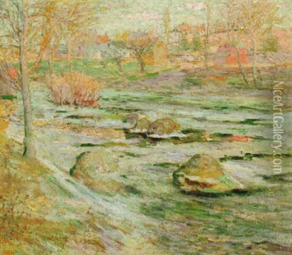 Sunny Morning Oil Painting - Ernest Lawson