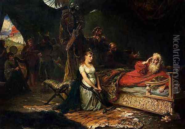 Cordelia and King Lear Oil Painting - Robert Alexander Hillingford
