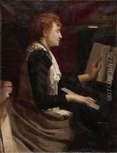 Frau Am Klavier Oil Painting - Federico de Madrazo y Kuntz