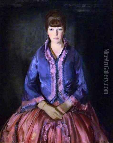 Emma in the Purple Dress Oil Painting - George Wesley Bellows