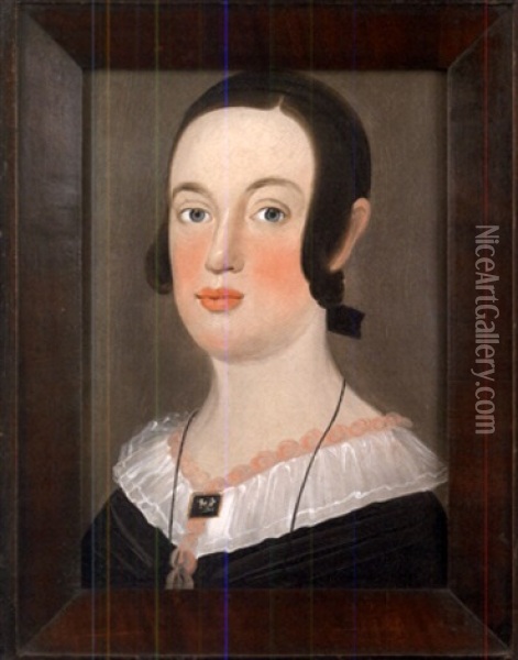 Folk Portrait Of Mary Jane Anthony Nichols Oil Painting - William Matthew Prior