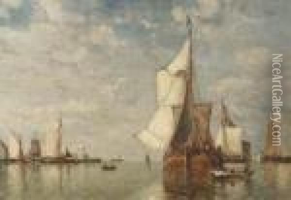 Shipping On The Scheldt Oil Painting - Paul-Jean Clays