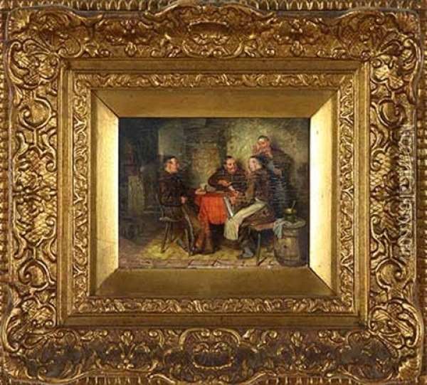 Kleine Gaunerei Unter Klosterbrudern Oil Painting - Johann Adalbert Heine