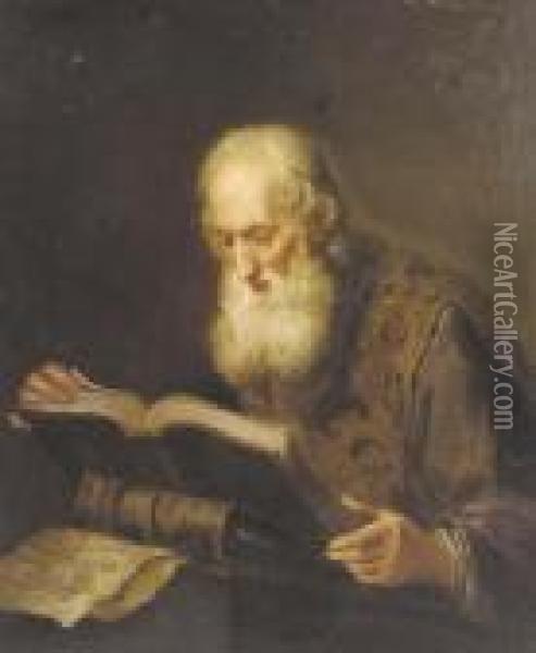 A Prophet Oil Painting - Christian Wilhelm Ernst Dietrich