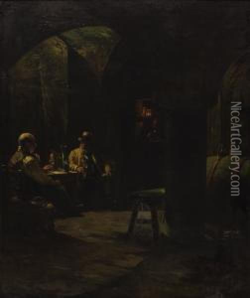 In The Wine Cellar Oil Painting - Anders Montan
