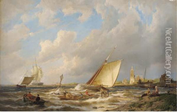 Maassluis, Holland Oil Painting - Pieter Christiaan Cornelis Dommersen