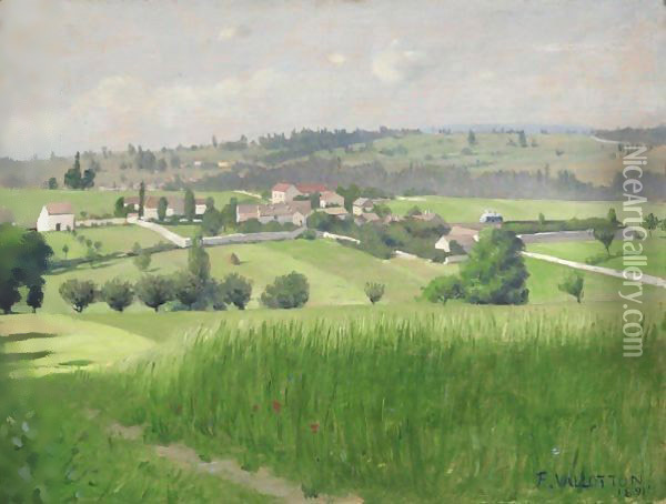 Landscape In Epinay-Sur-Orges, 1891 Oil Painting - Felix Edouard Vallotton