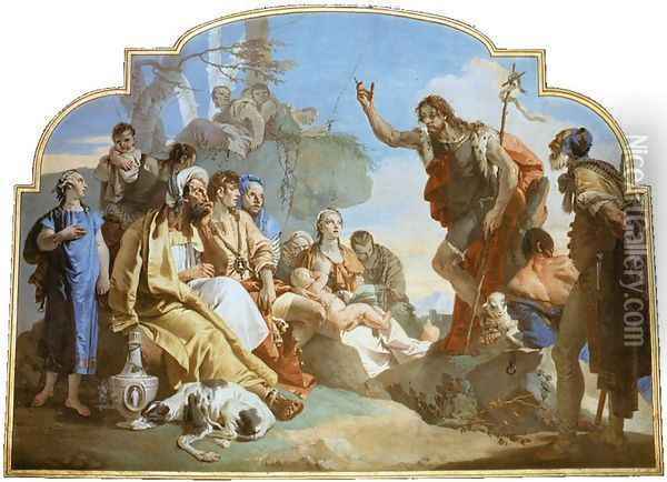 John the Baptist Preaching Oil Painting - Giovanni Battista Tiepolo