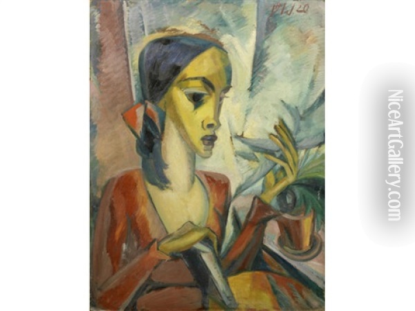 Portrait Of A Woman Oil Painting - Dorothea Maetzel-Johannsen
