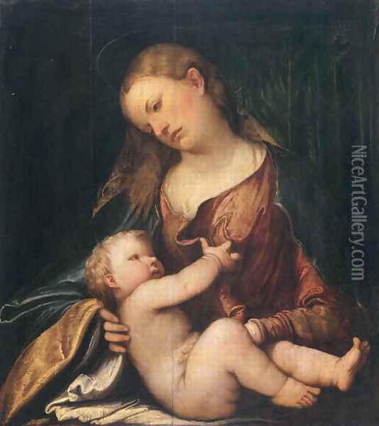 Madonna with Child Oil Painting - di Romana Girolamo