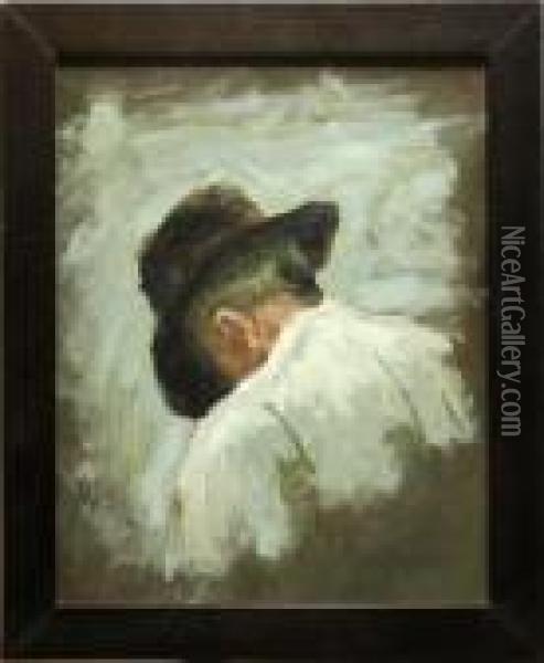 Study Of A Man's Head Oil Painting - Thomas Cowperthwait Eakins