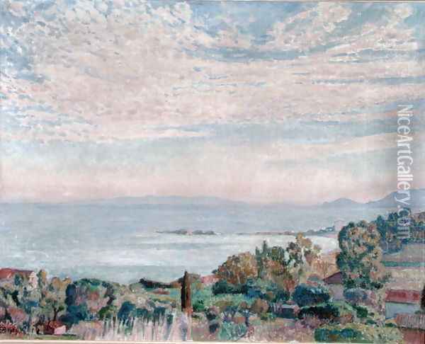 La Baie de St. Clair, 1923 Oil Painting - Theo van Rysselberghe