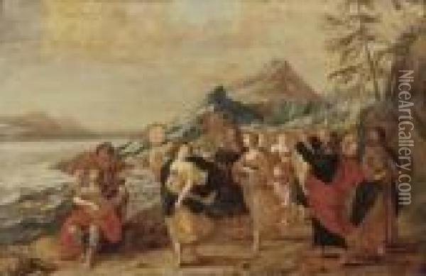 The Dance Of Miriam Oil Painting - Hans III Jordaens