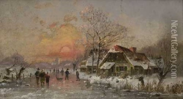 Wintervergnugen Oil Painting - Otto Fedder