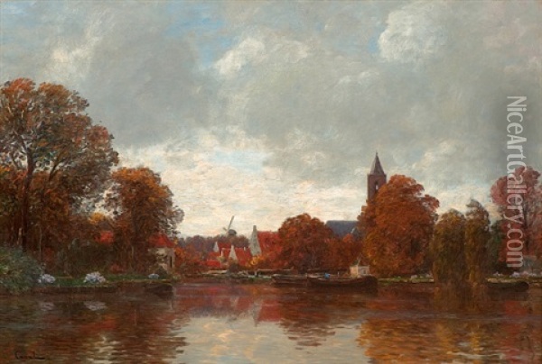 Abend Am Fluss Oil Painting - Gilbert Von Canal