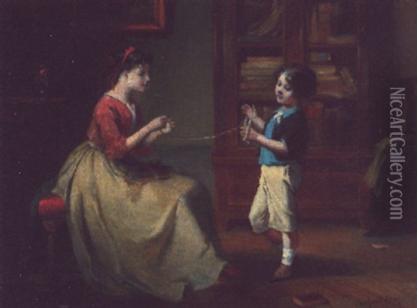 The Little Helper Oil Painting - Francois-Louis Lanfant