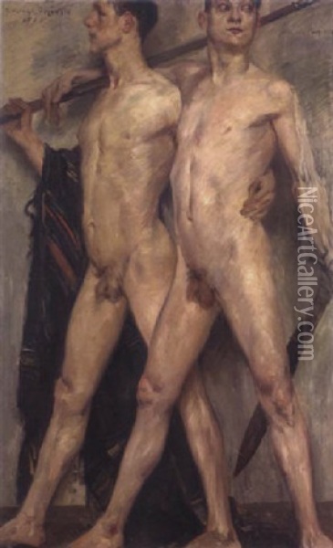 Schreitende Junglinge Oil Painting - Lovis Corinth