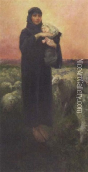 Shepherdess And Child Oil Painting - Malcolm Fraser